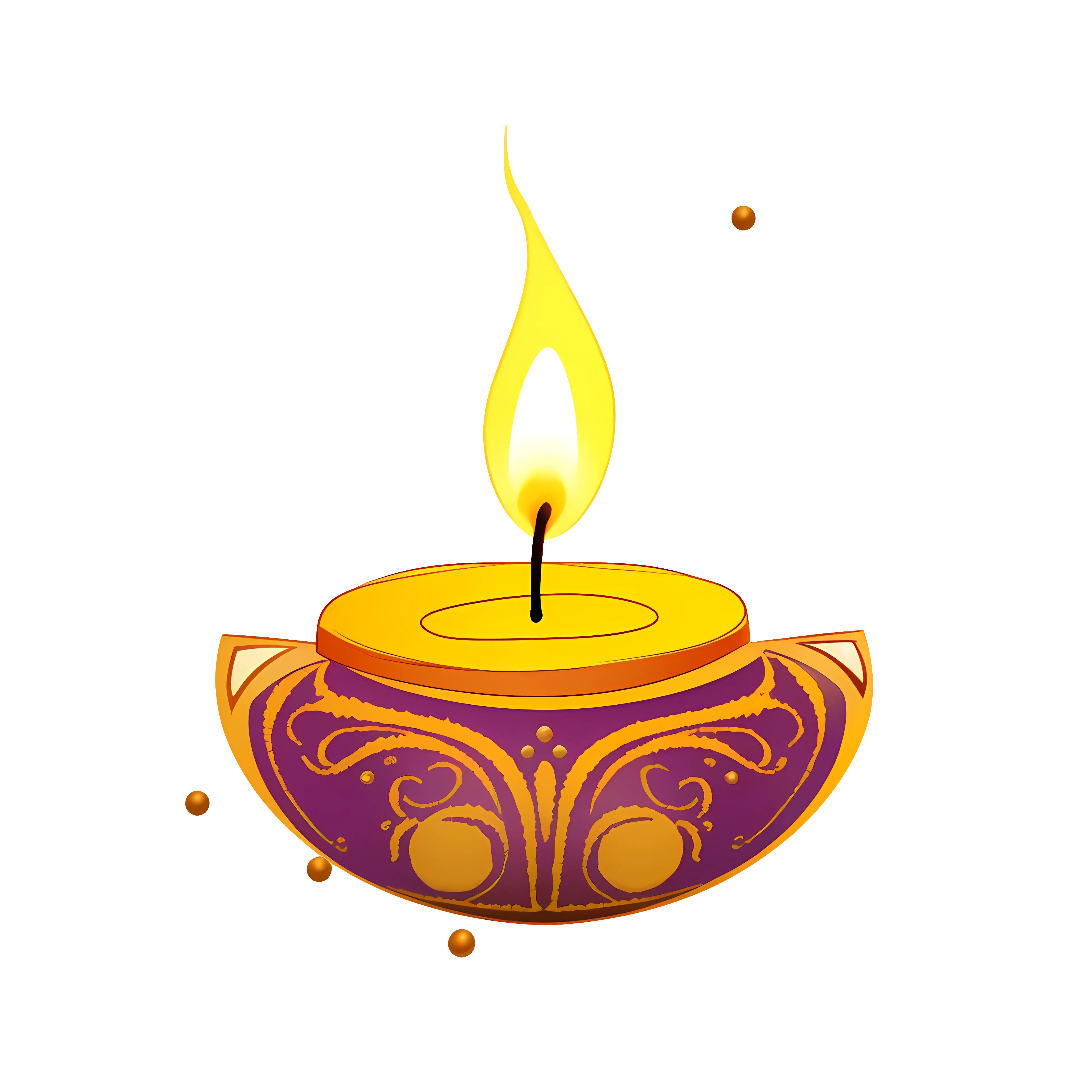 Decorative Diya Lamp with Flame