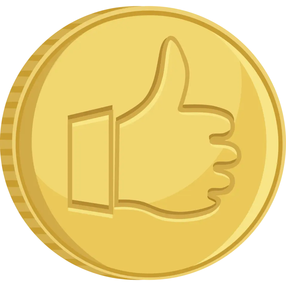 Gold Coin with Thumbs Up