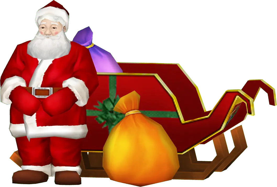 Santa Claus with Sleigh Full of Gifts