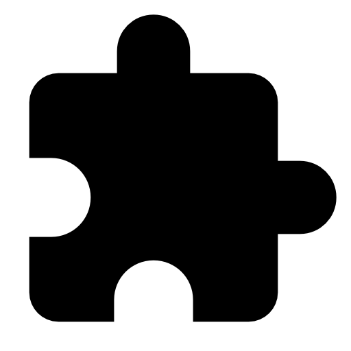 Black Puzzle Piece Silhouette Icon