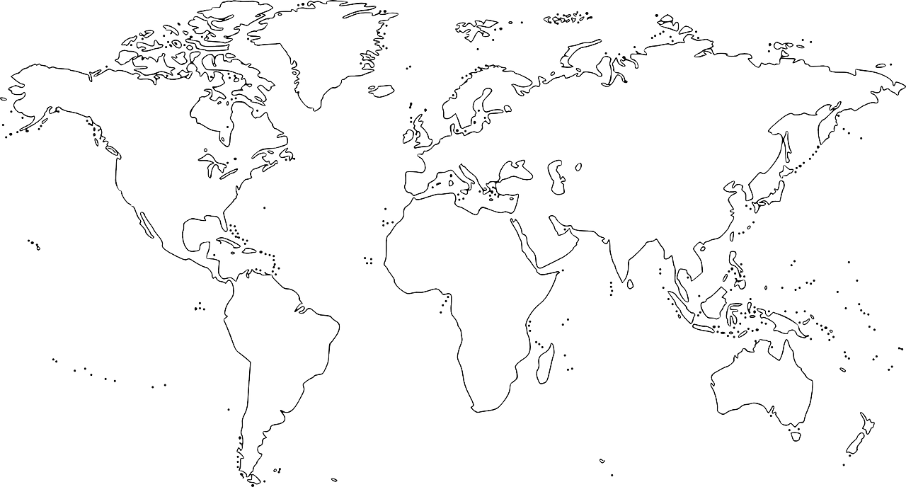 World Map Outline Vector Sketch