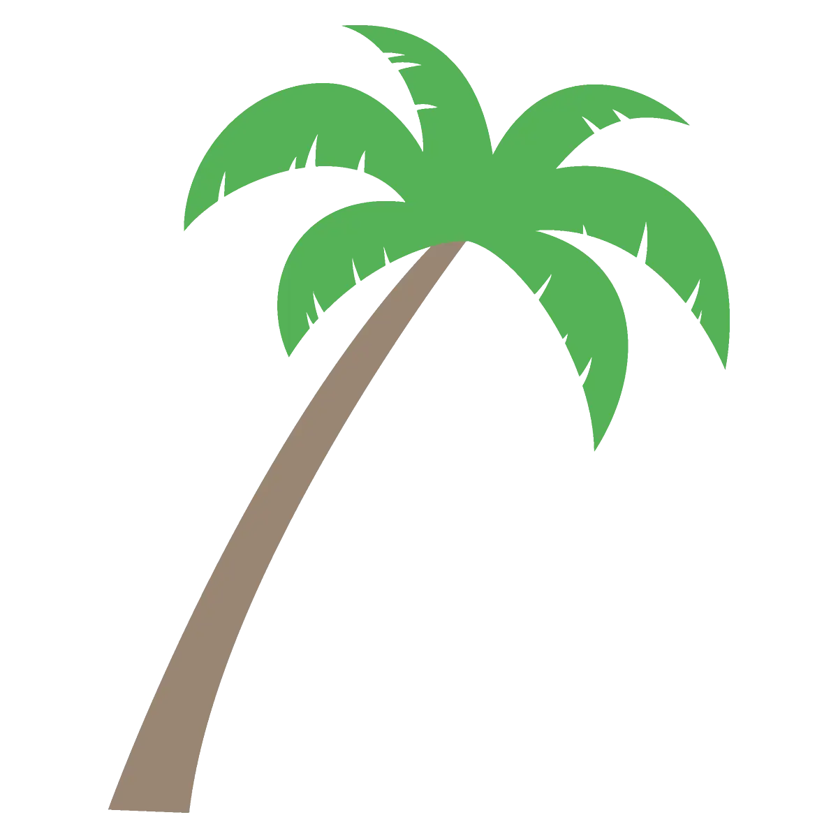 Green Palm Tree Illustration in Minimalist Style