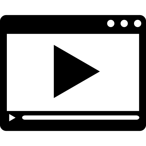 Digital Video Player Icon with Black Play Button