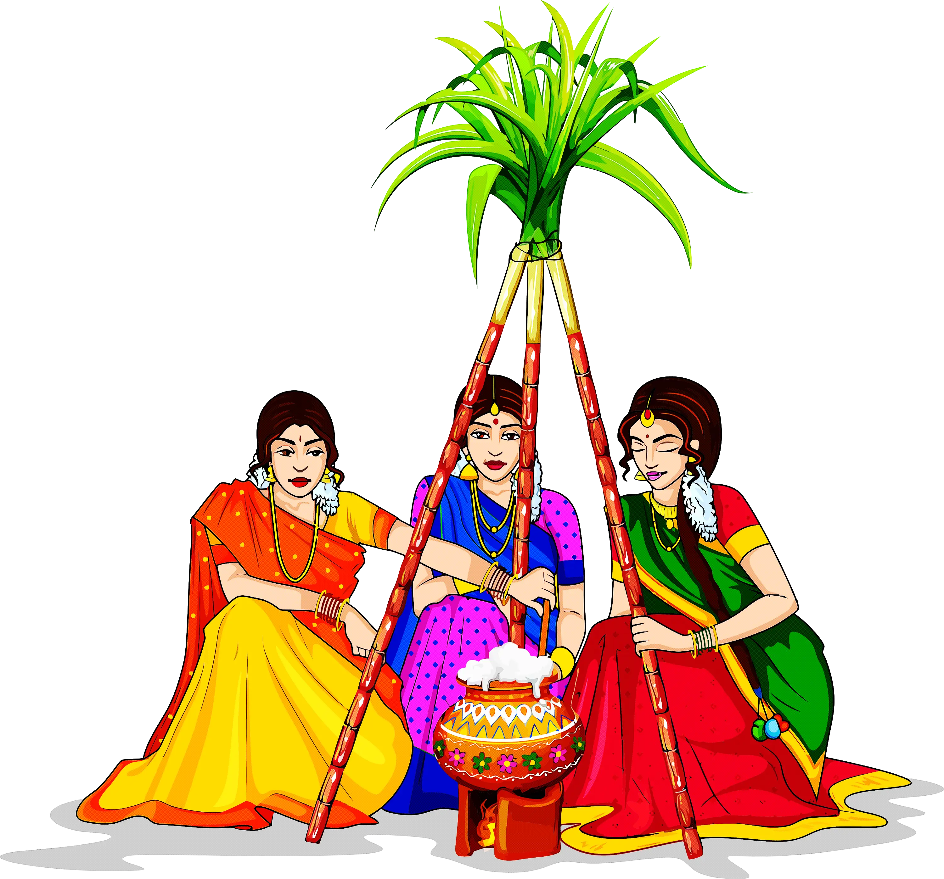 Women Celebrating Pongal Festival