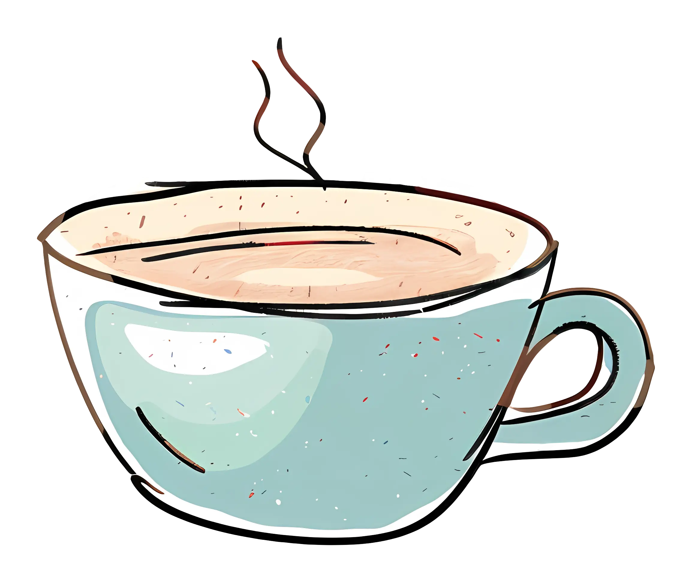 Sketch Style Hot Coffee Illustration