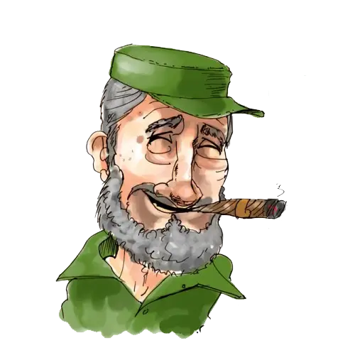 Cartoon Man with Cigar and Green Hat