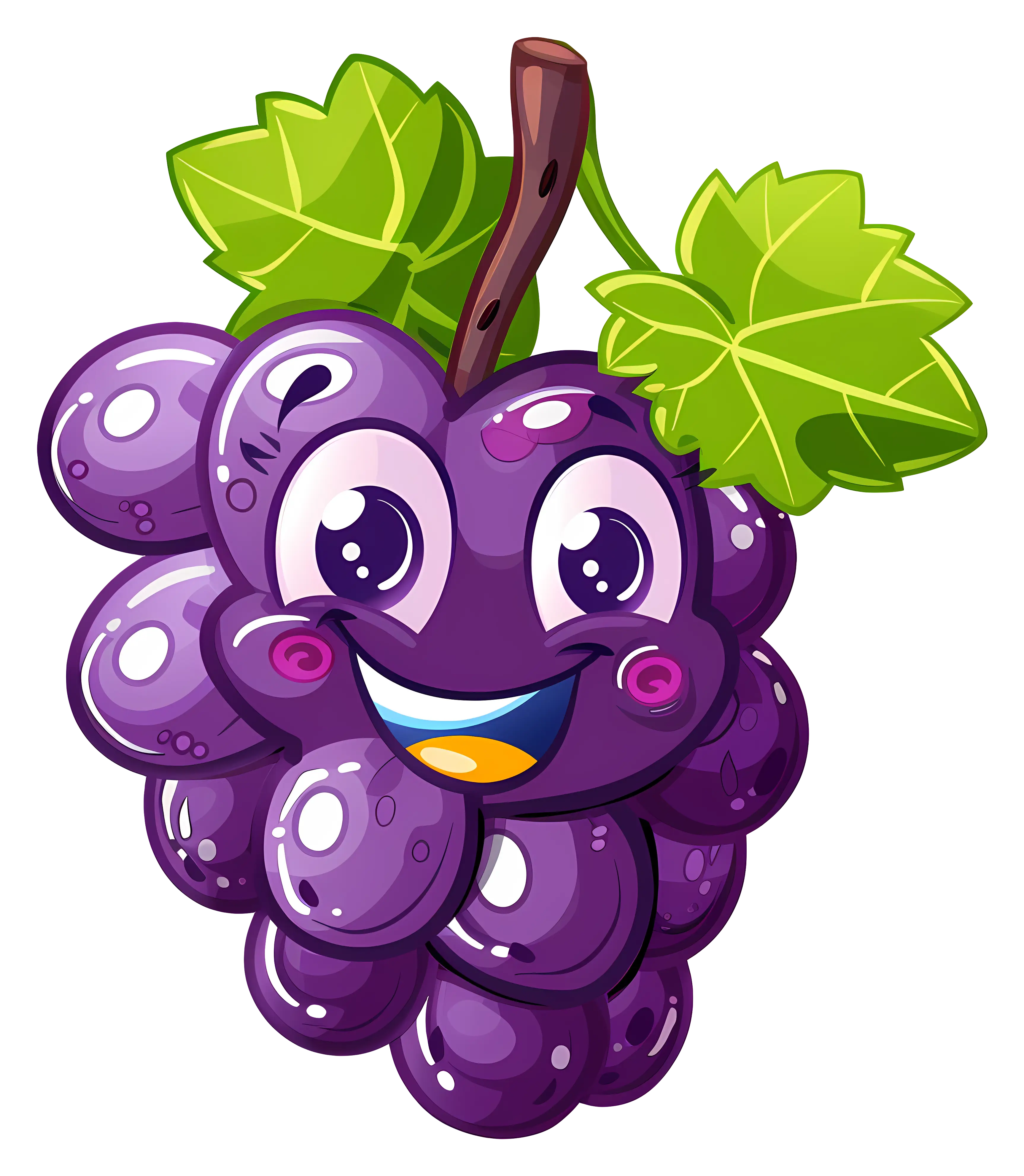 Smiling Cartoon Grapes