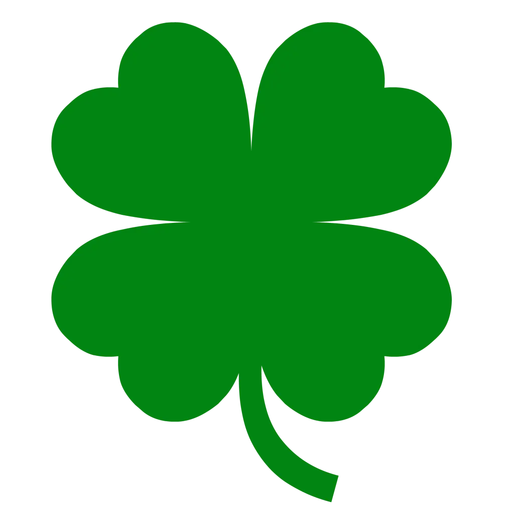Lucky Green Four-Leaf Clover Illustration