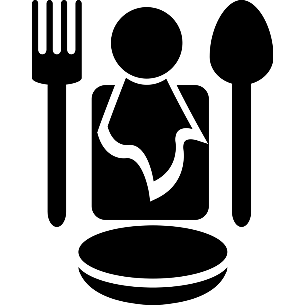 Dining Utensils Icon with Plate and Napkin