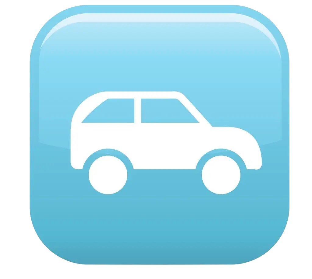 Blue Car Icon for Transportation Apps