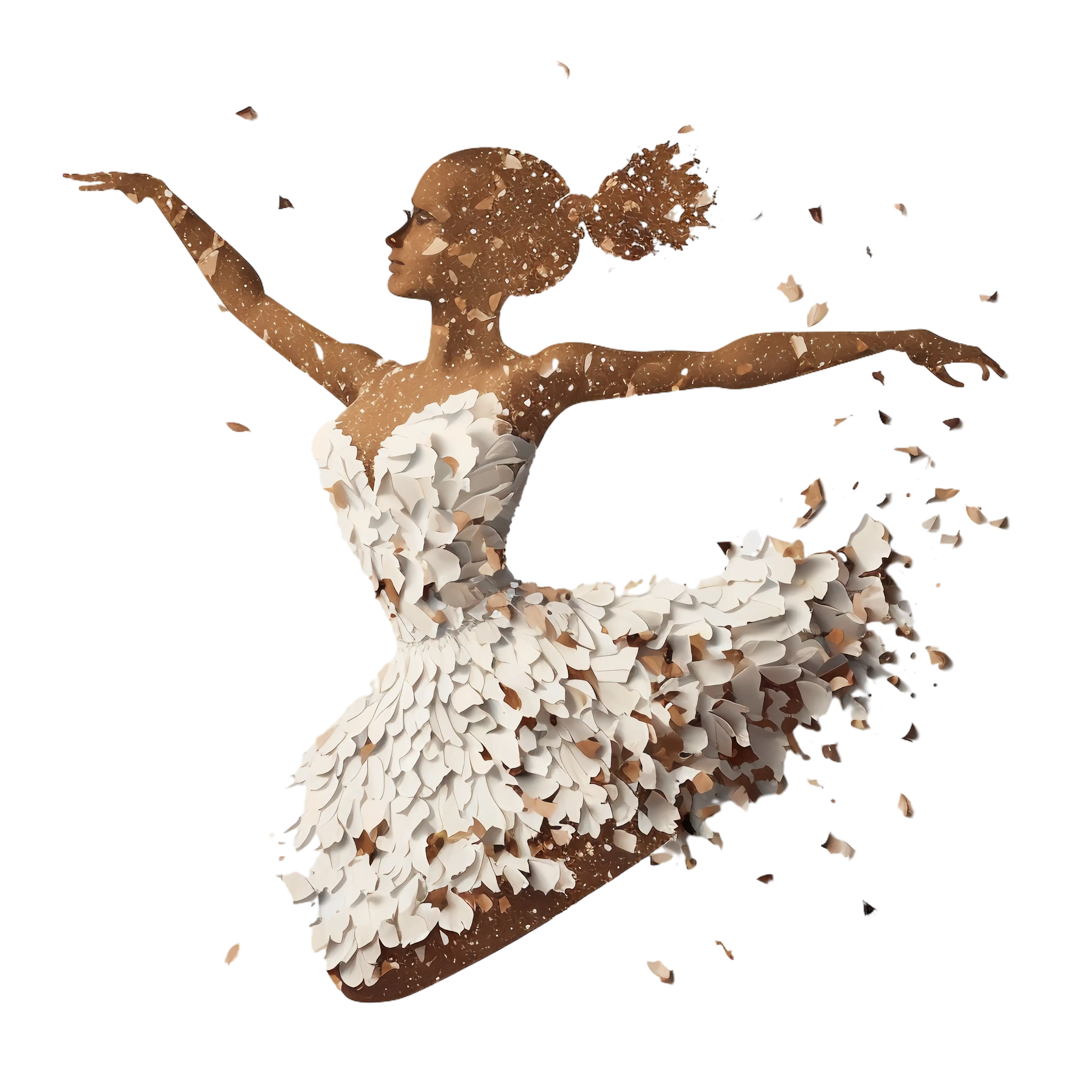 Elegant Ballerina in White Dress