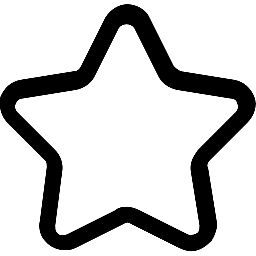 Black Rounded Edge Star Outline