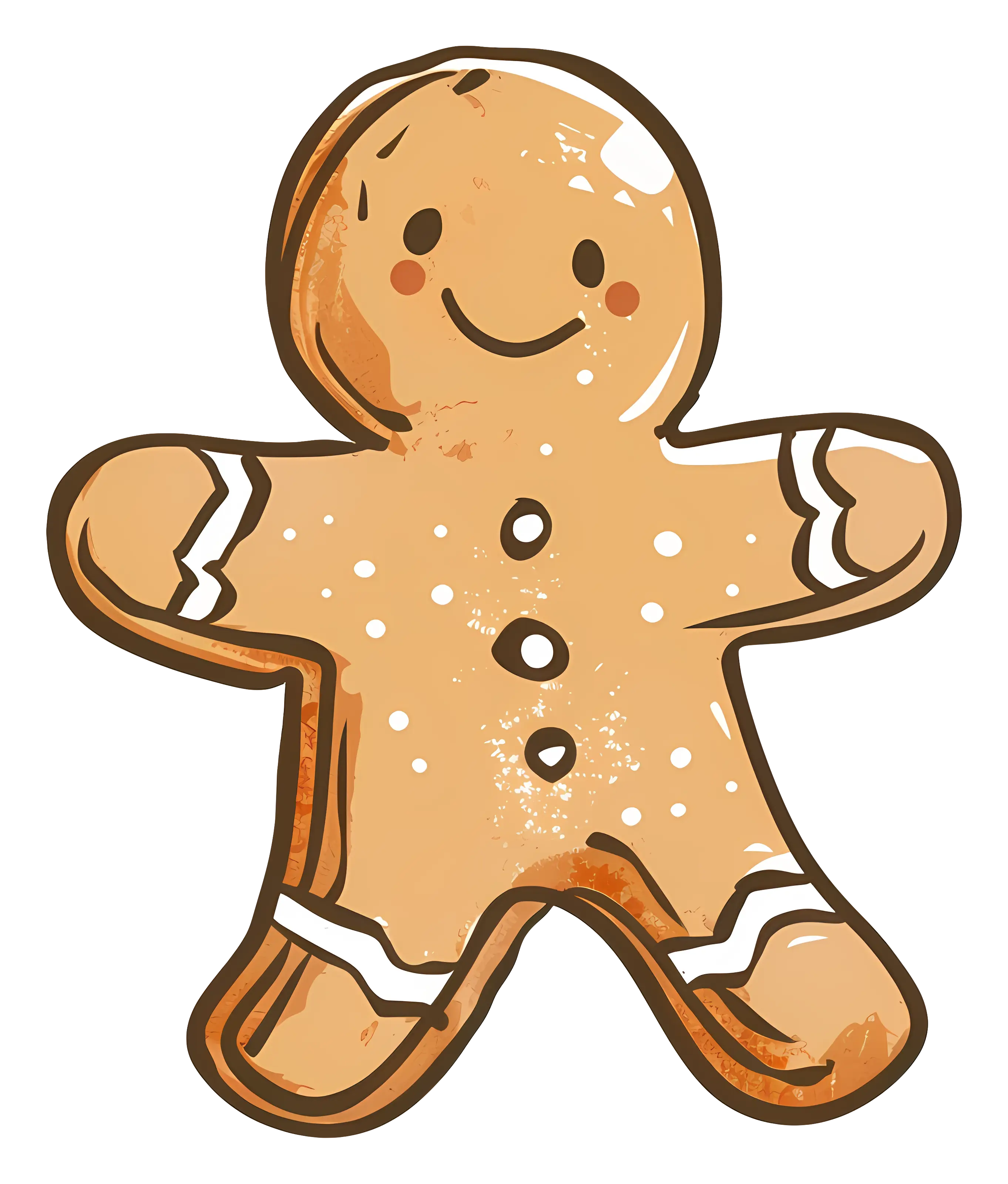 Cute Gingerbread Man Cookie for Christmas