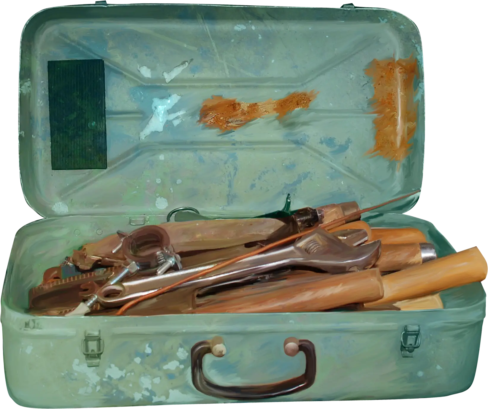 Vintage Toolbox with Tools