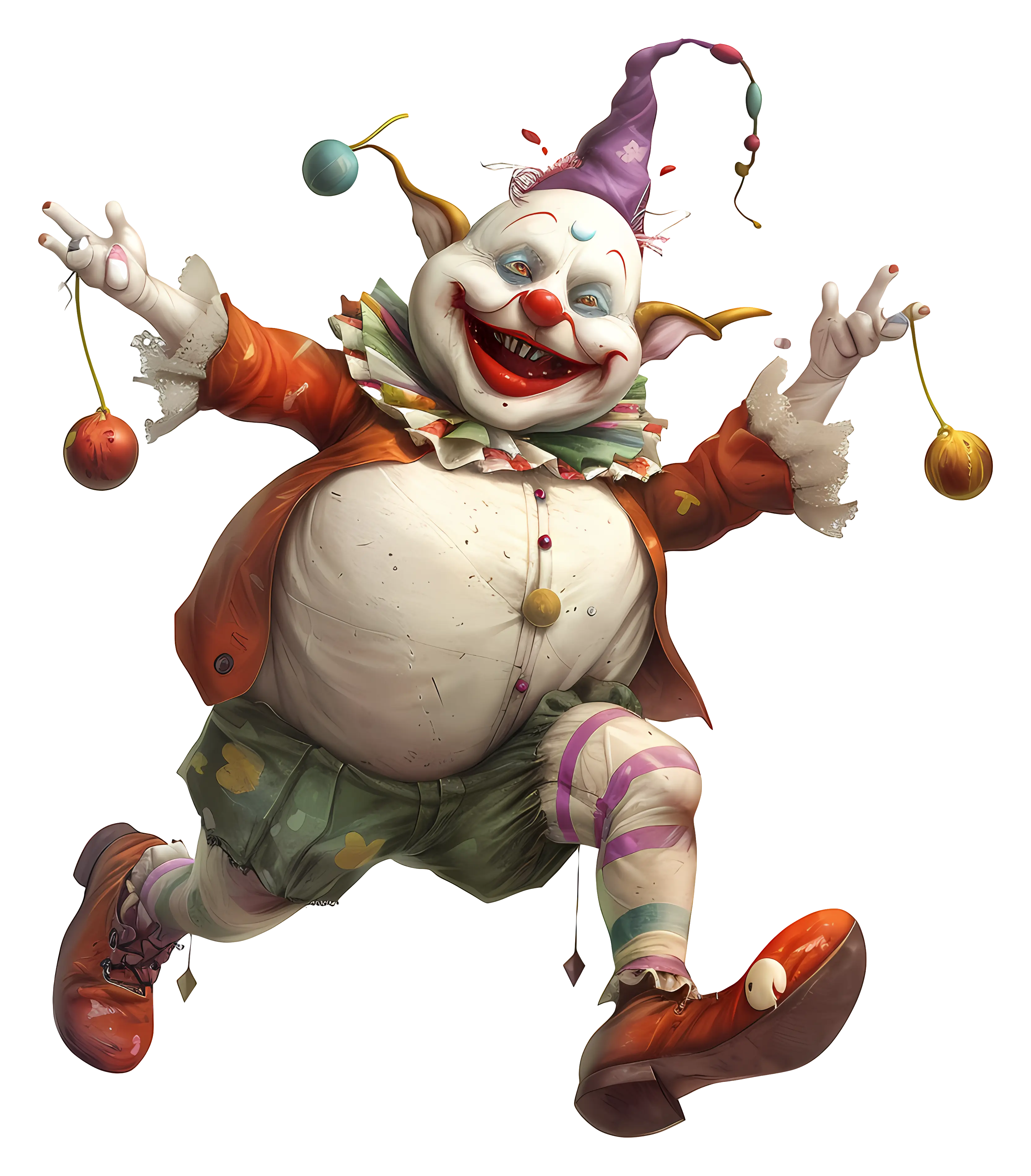 Juggling Clown in Colorful Outfit