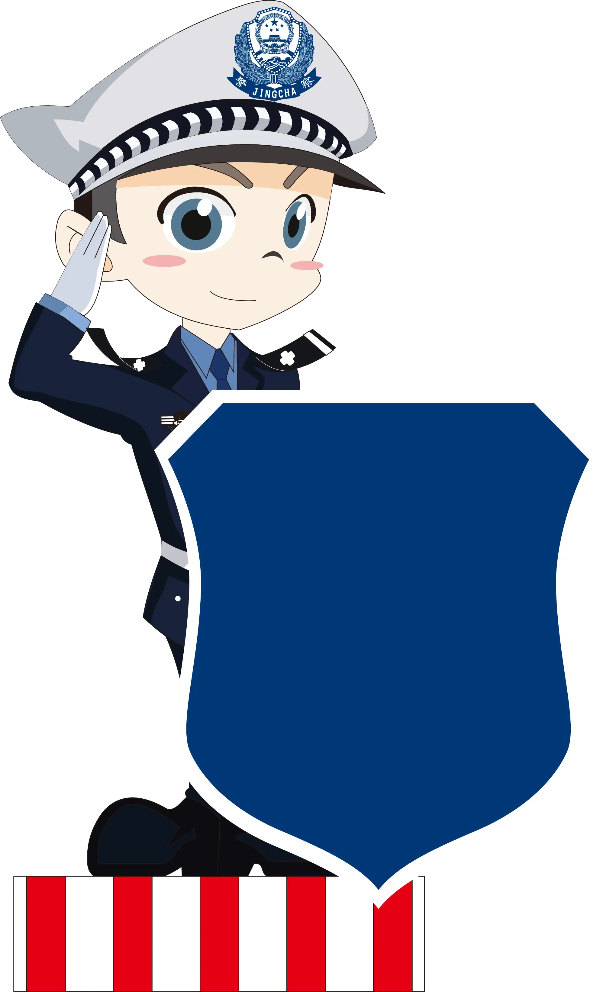 Cartoon Police Officer Saluting