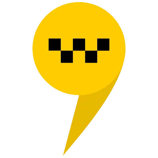 Yellow Location Pin with Checkered Pattern