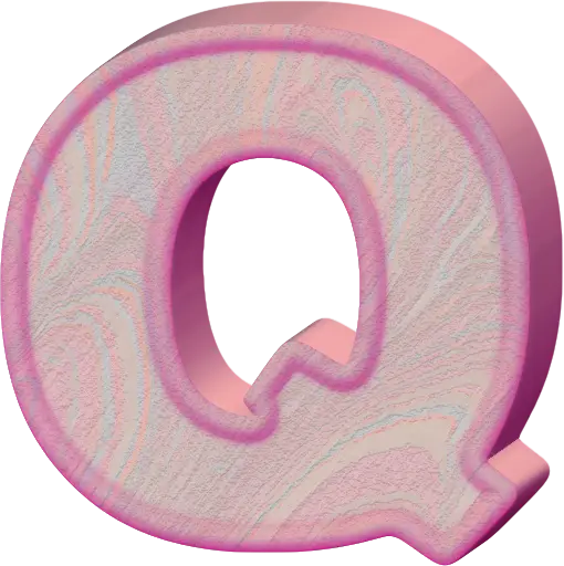 Pink Letter Q in 3D