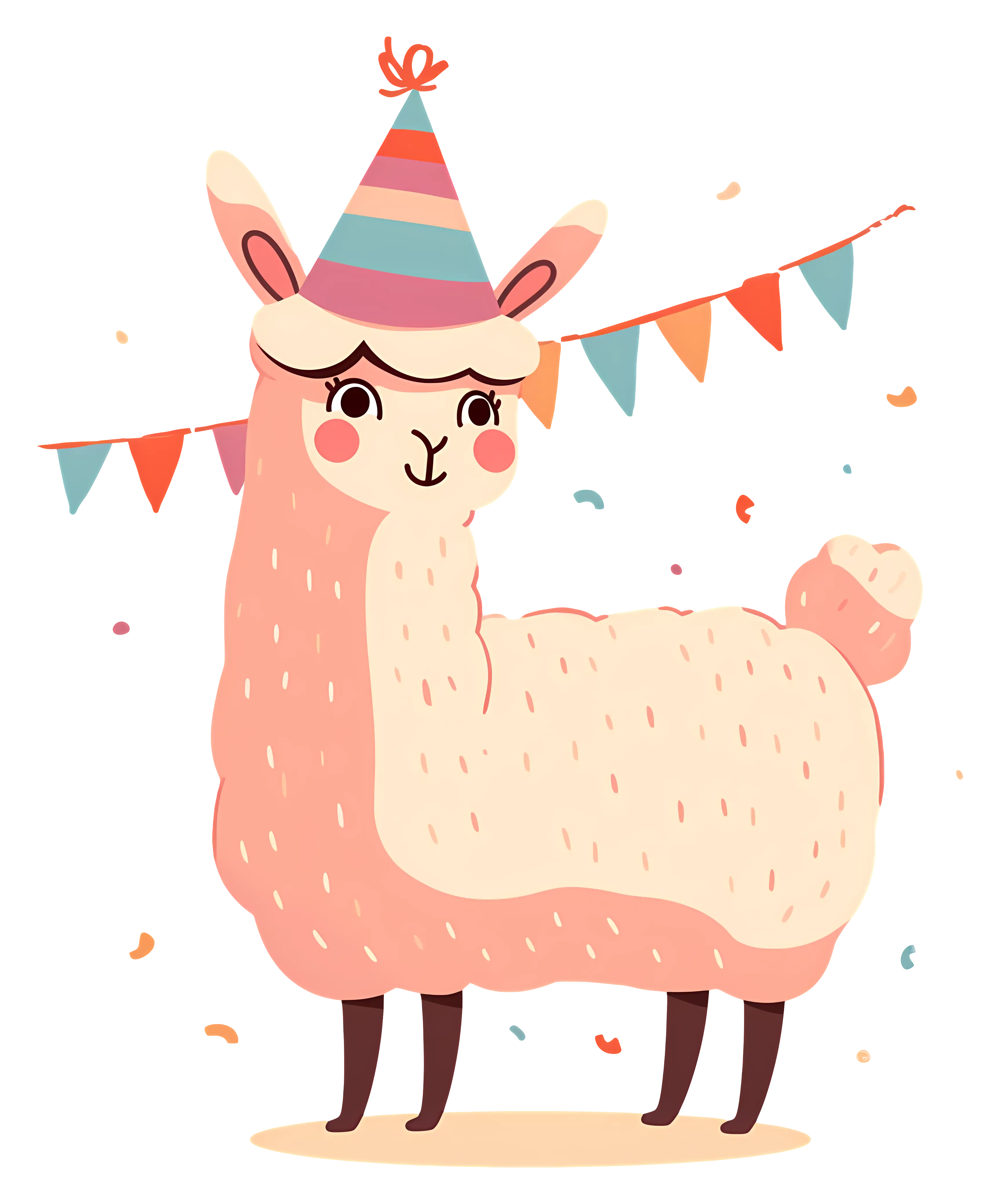 Cute Alpaca Wearing a Party Hat at Celebration