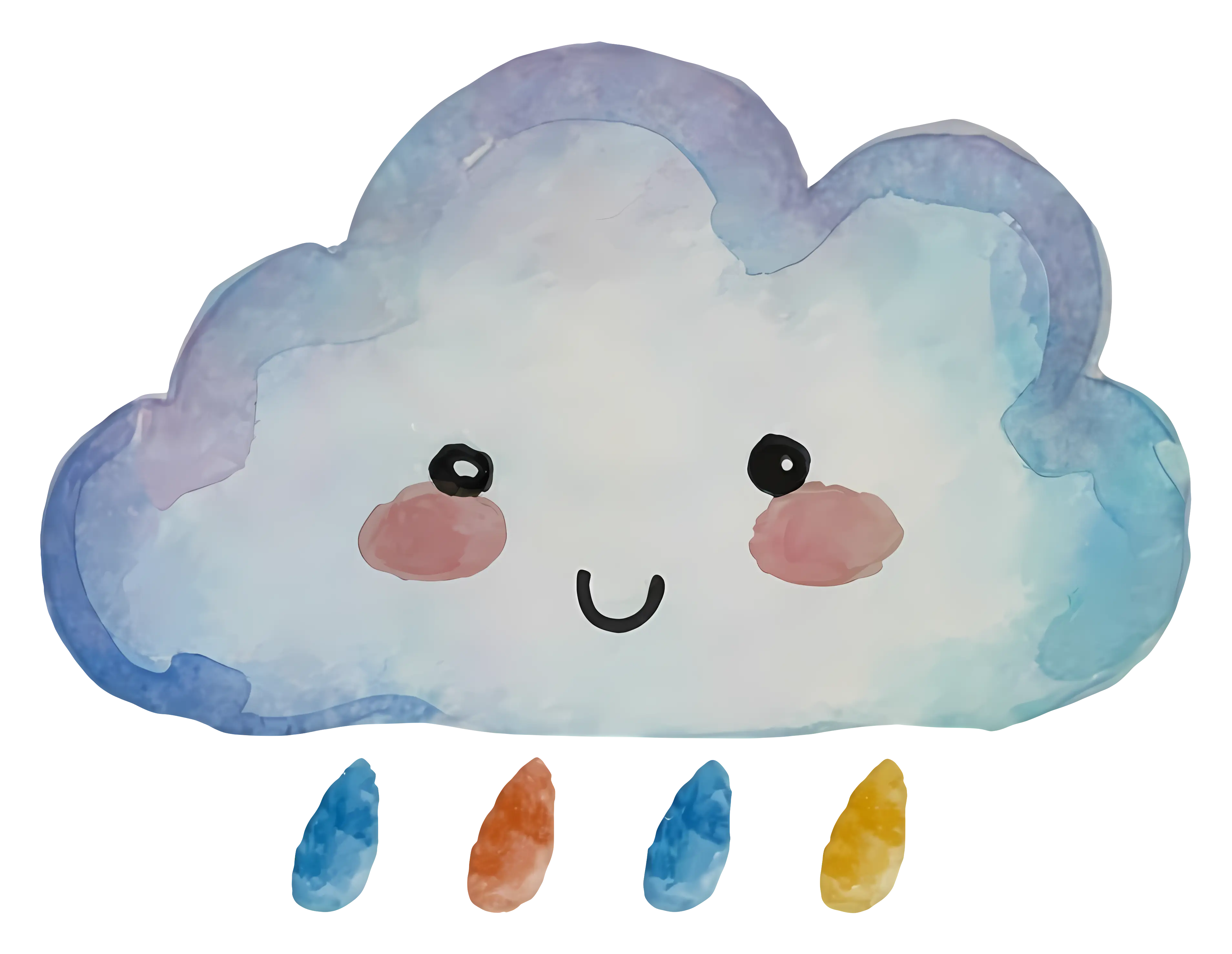 Cute Cloud with Colorful Raindrops