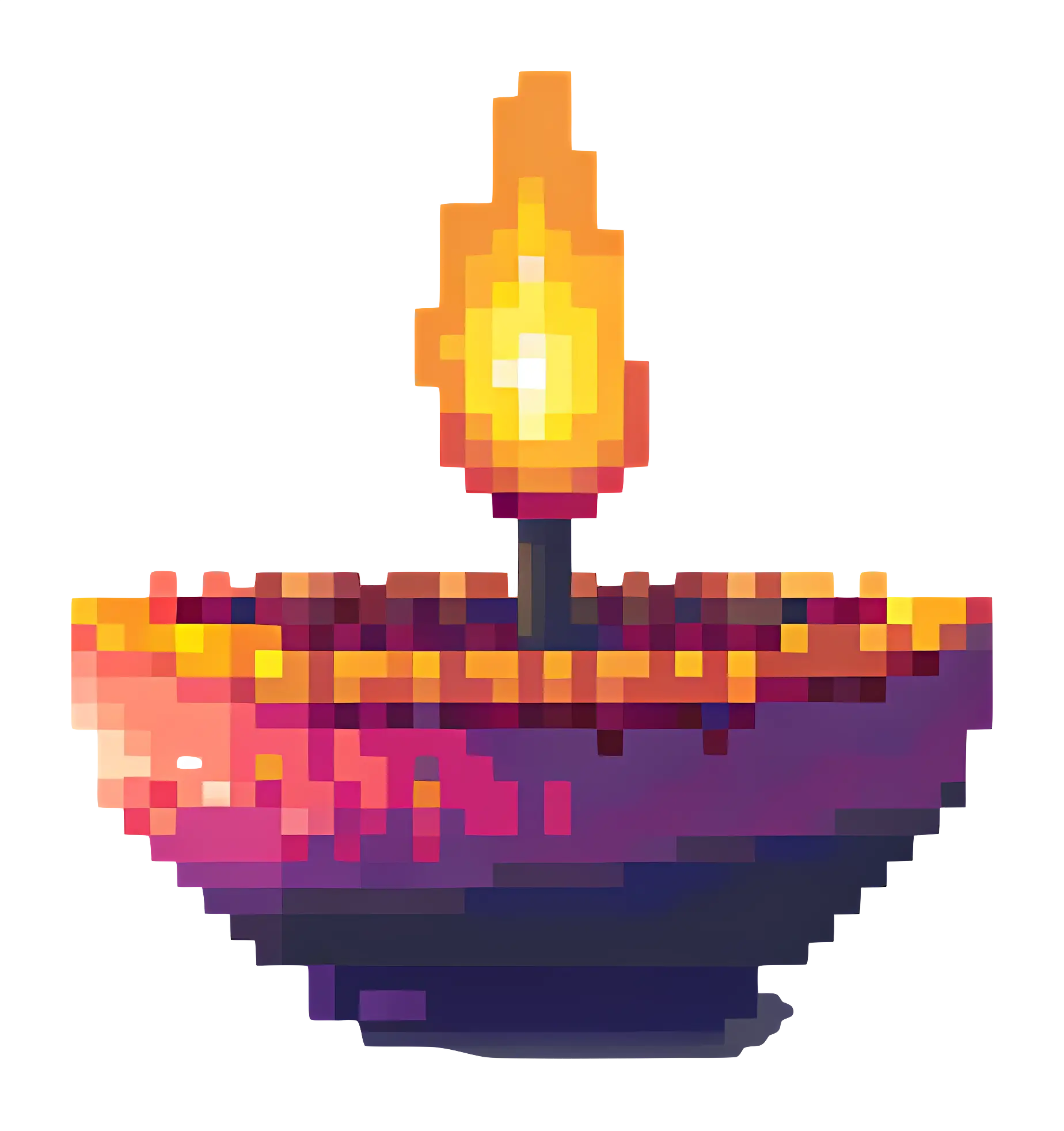 Pixelated Diya Lamp for Diwali Celebration