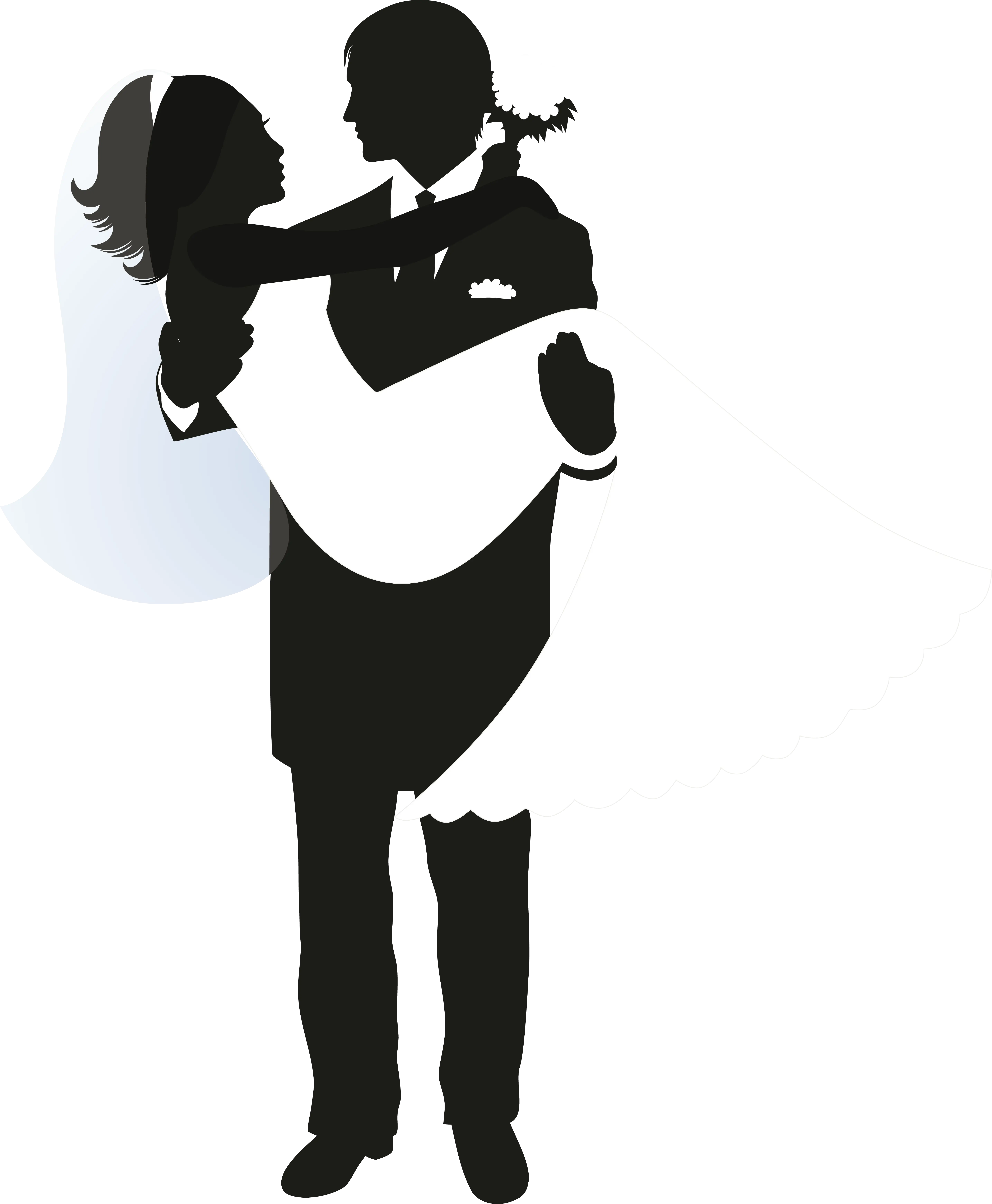 Silhouette of Wedding Couple