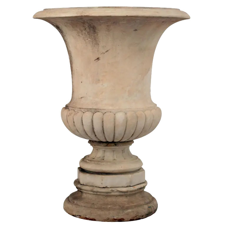 Antique Stone Vase on Pedestal