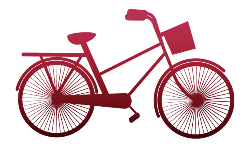 Simple Red Bicycle Illustration
