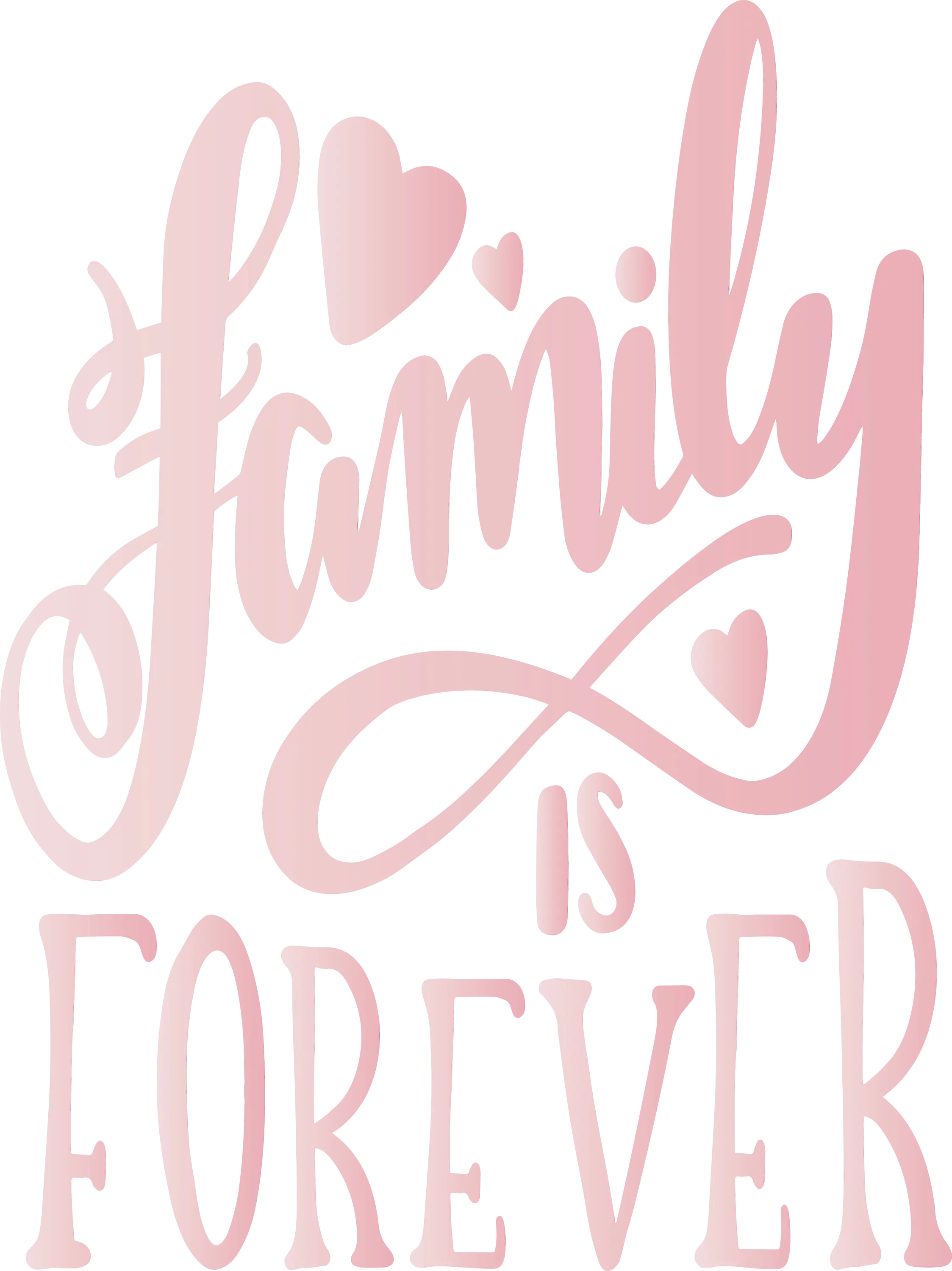 Pink &#039;Family is Forever&#039; Quote Art
