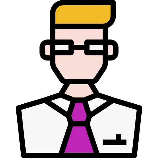 Male Office Worker with Tie and Glasses Illustration