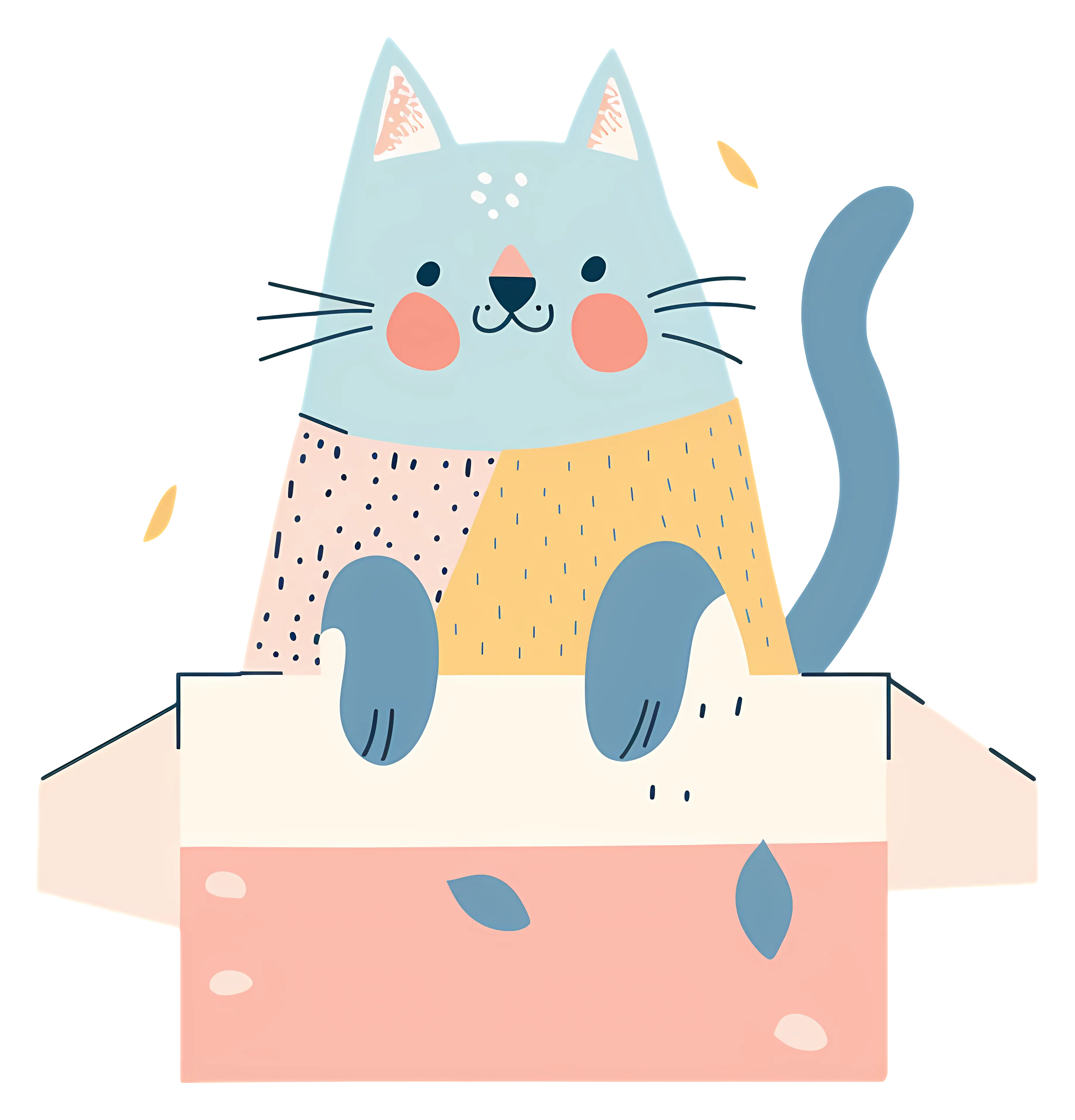 Adorable Cat in a Box
