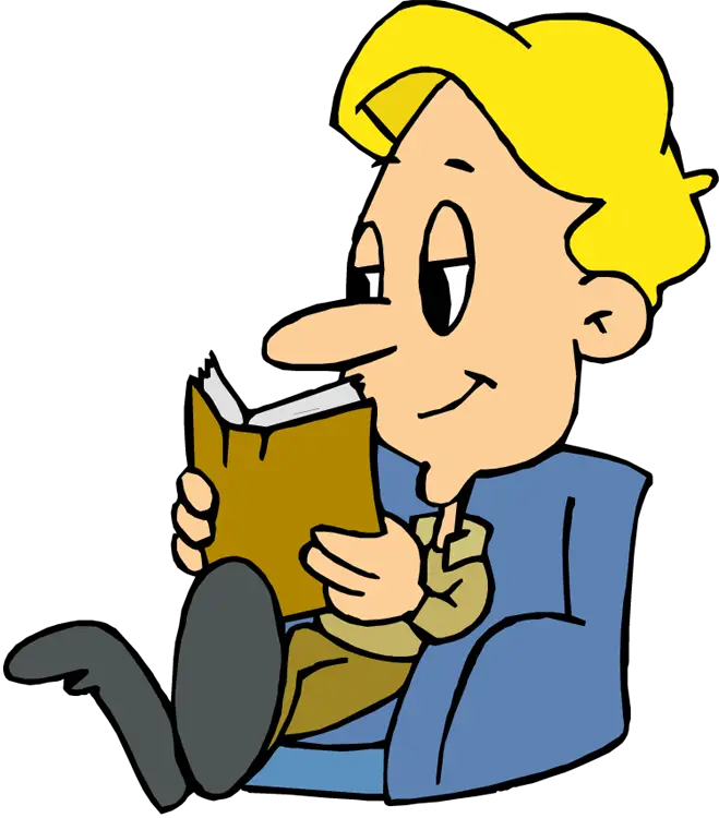 Cartoon Character Reading a Book