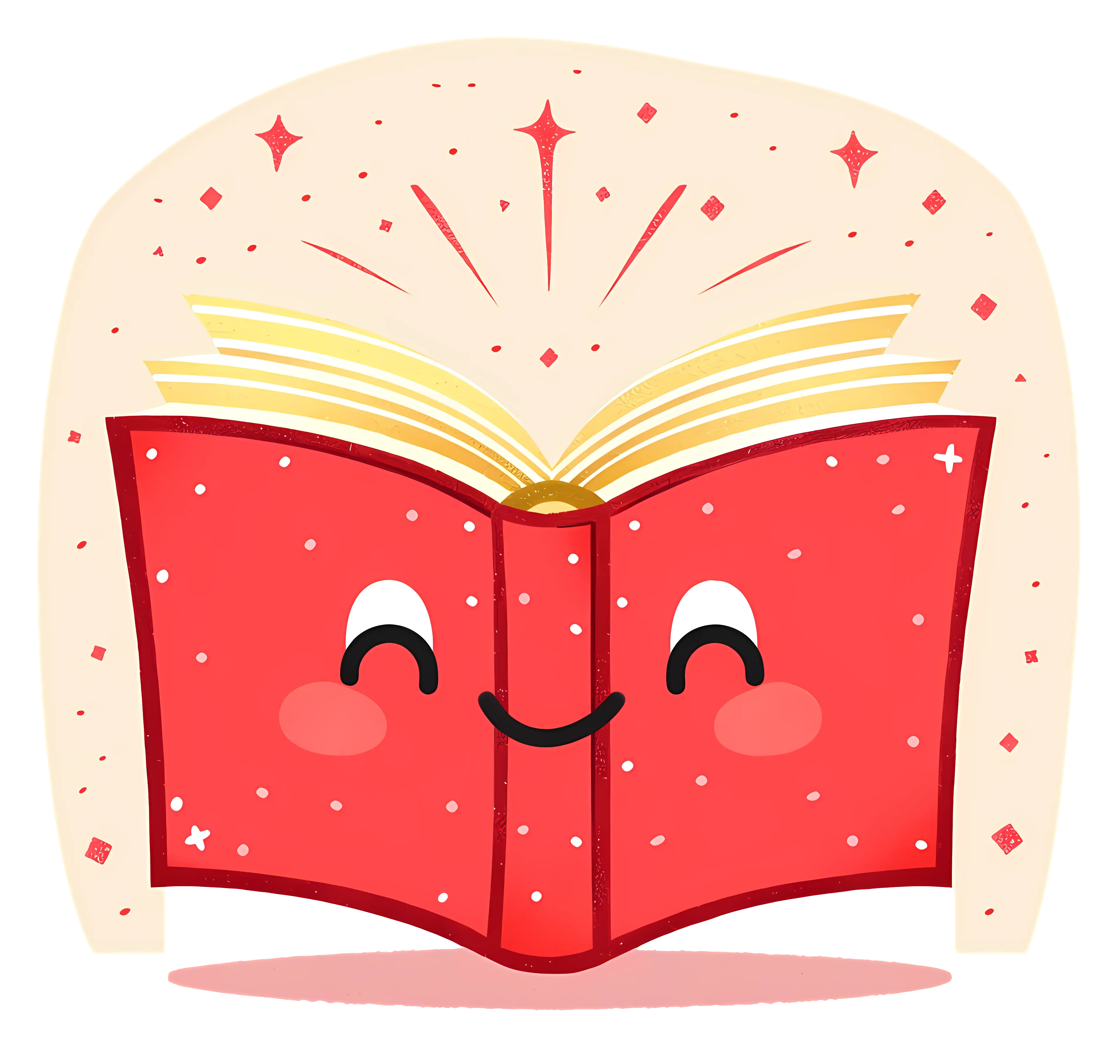 Smiling Red Cartoon Book Illustration