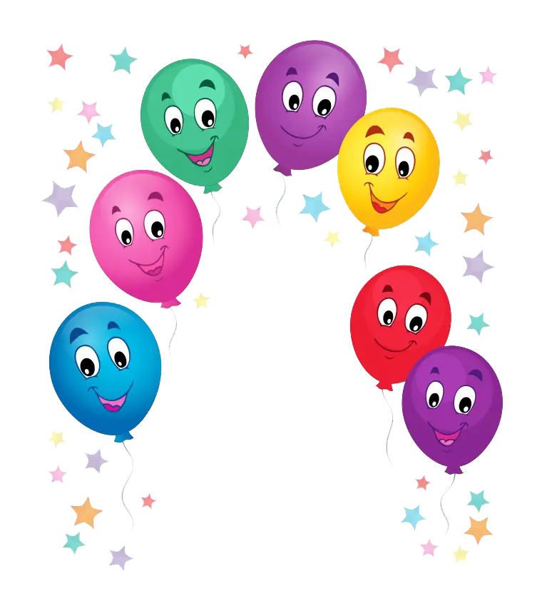 Colorful Smiling Balloons with Stars