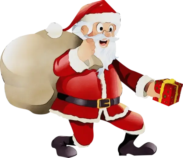Santa Claus Carrying Bag of Gifts