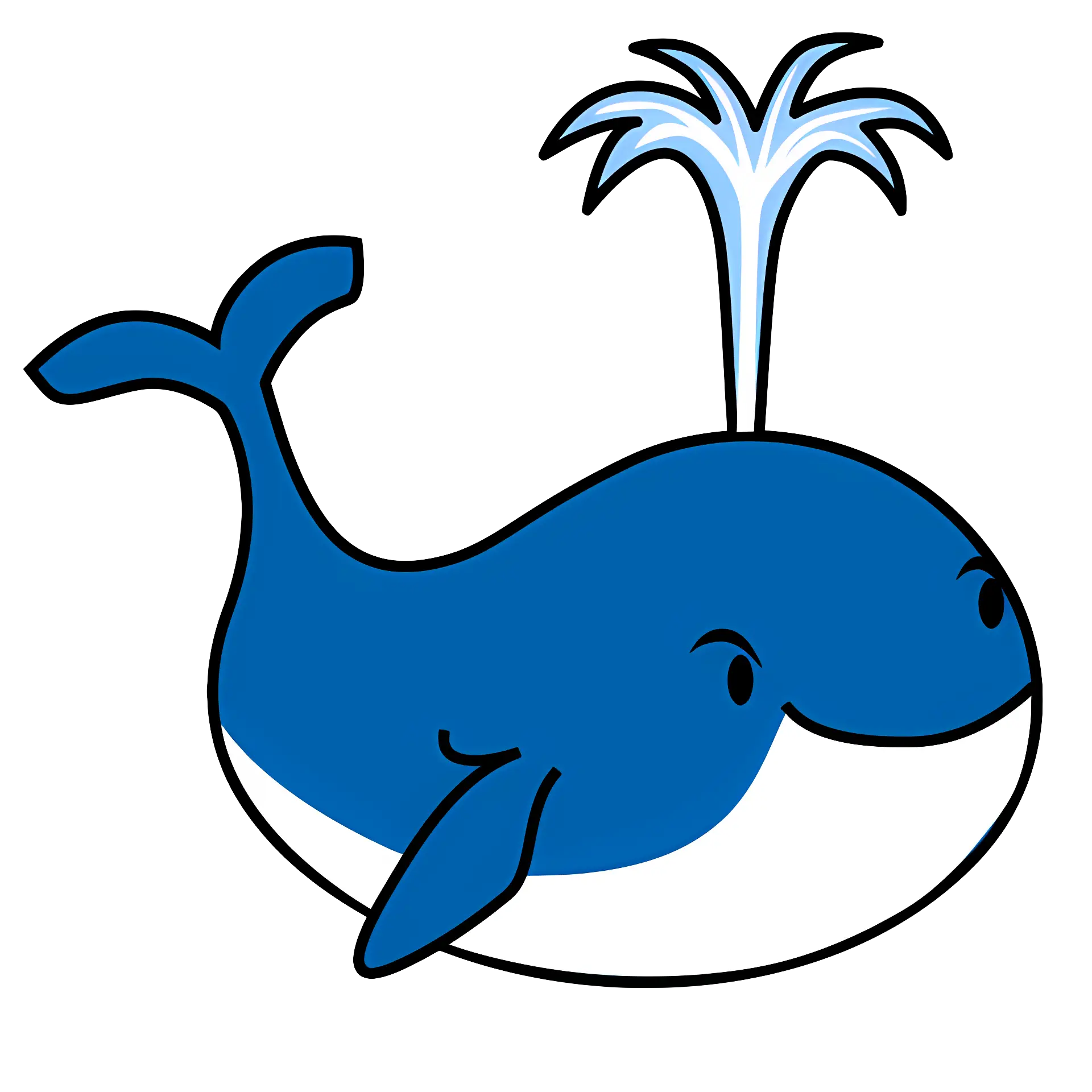 Cute Blue Cartoon Whale Illustration