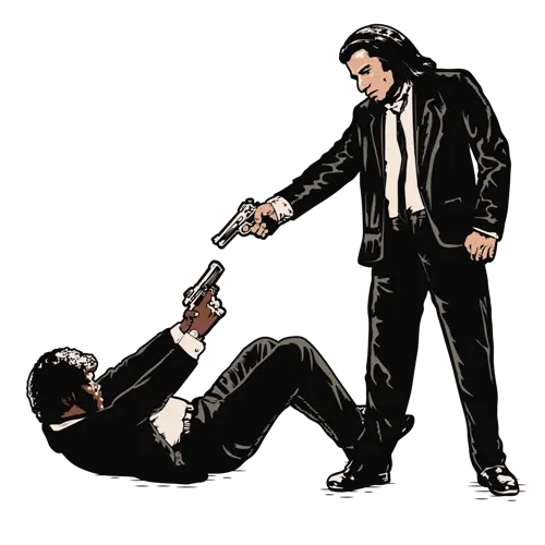 Dramatic Movie Scene with Guns