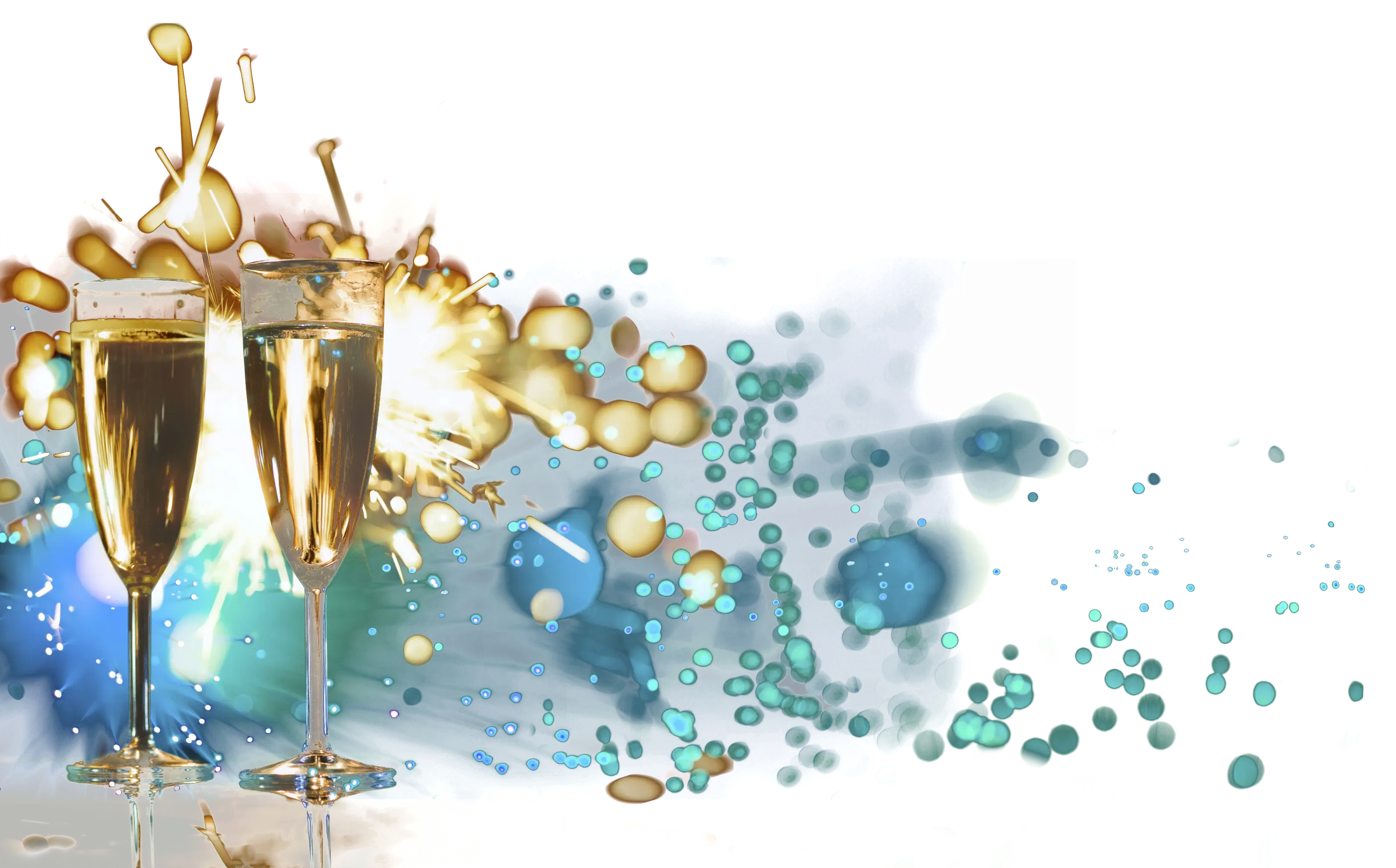 Champagne Glasses with Bubbles