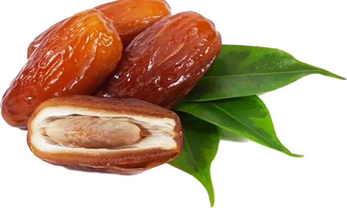 Brown Dates with Green Leaves