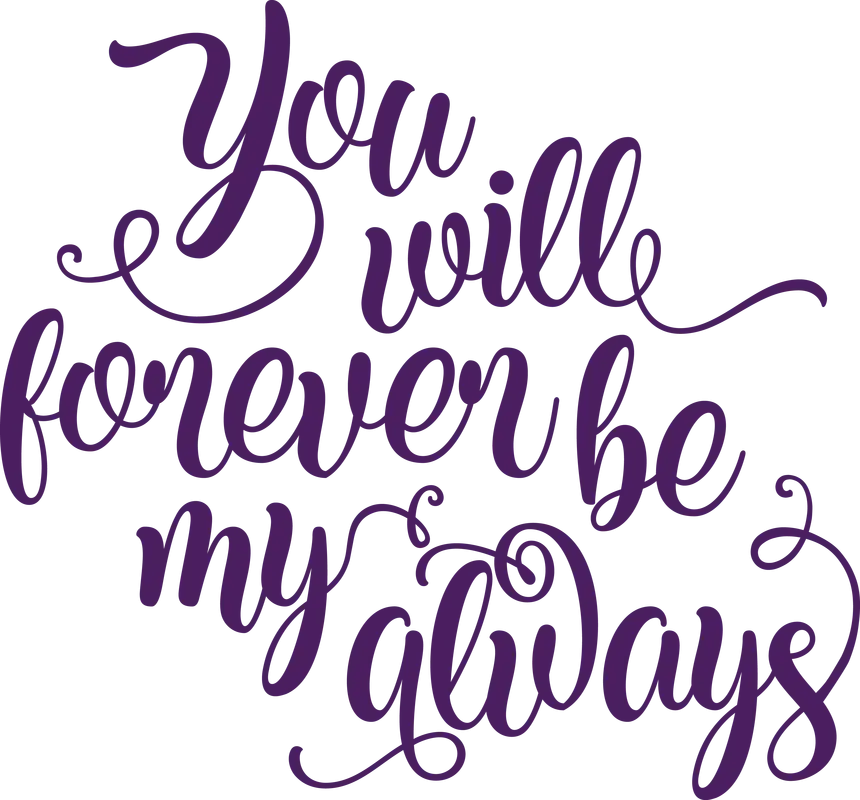 Romantic Quote in Purple Typography