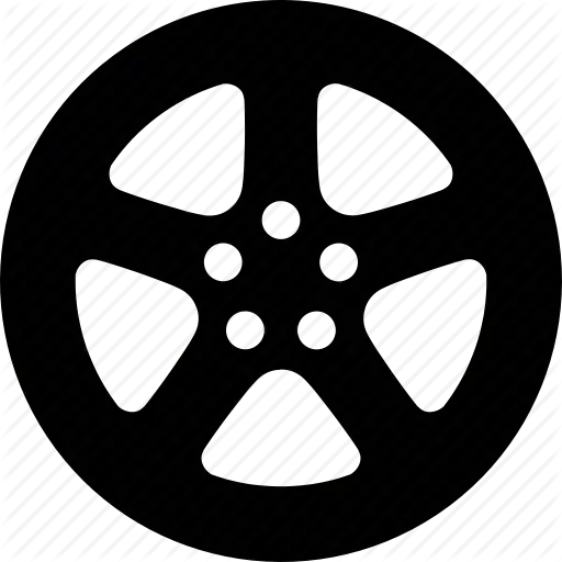 Black Wheel Icon for Automotive Design