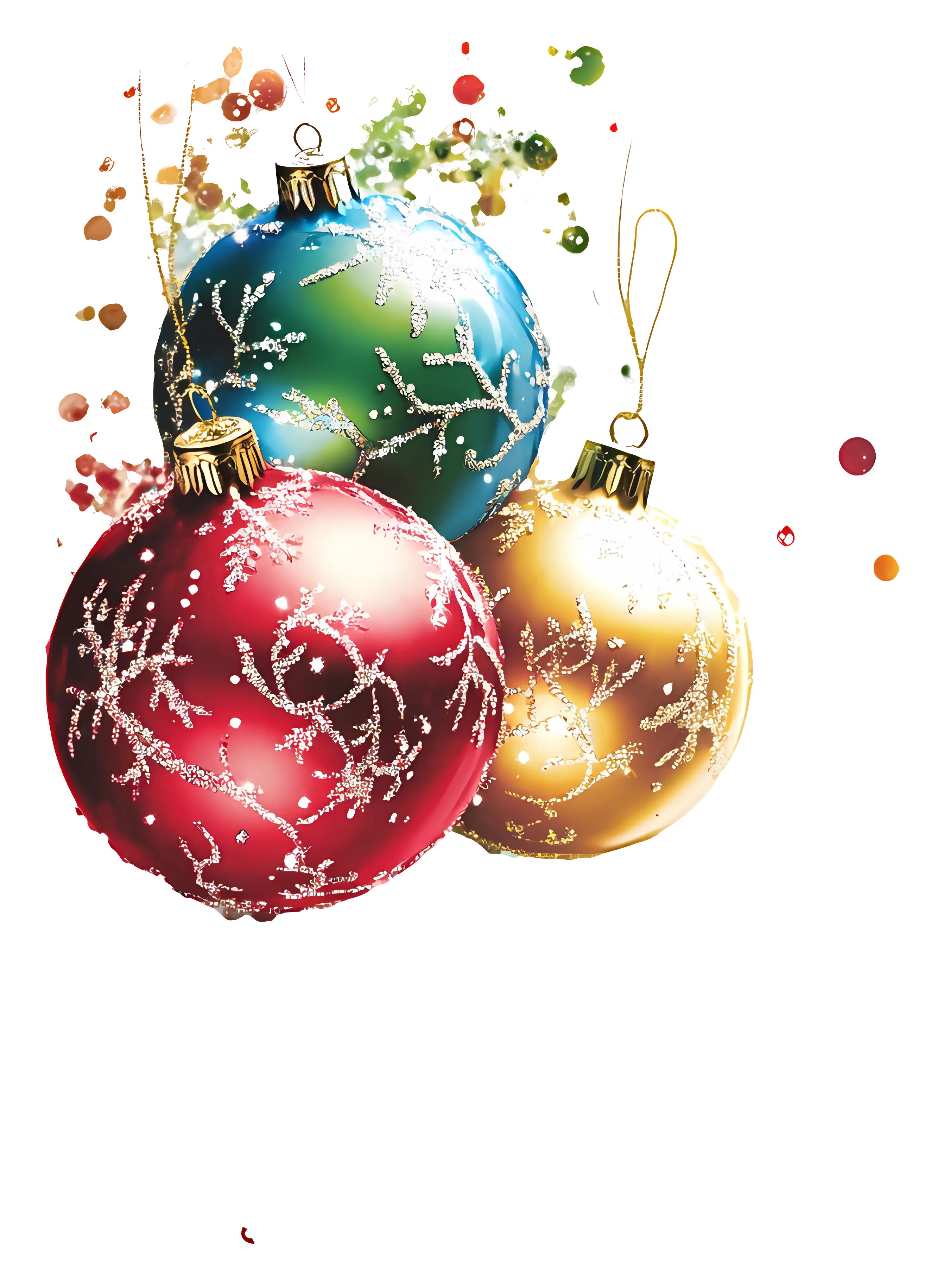 Colorful Christmas Ornaments with Glitter