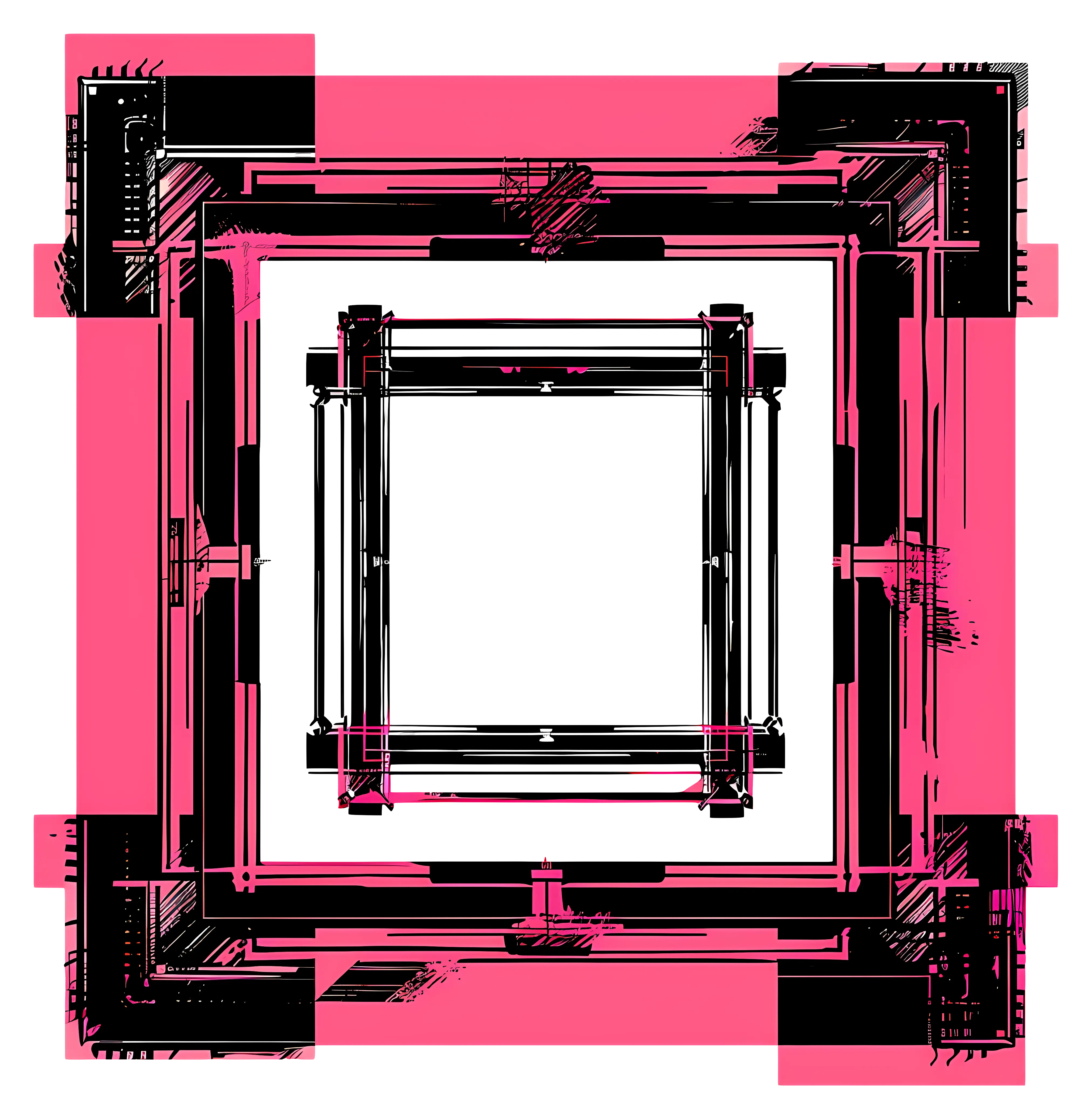 Abstract Pink and Black Frame Design