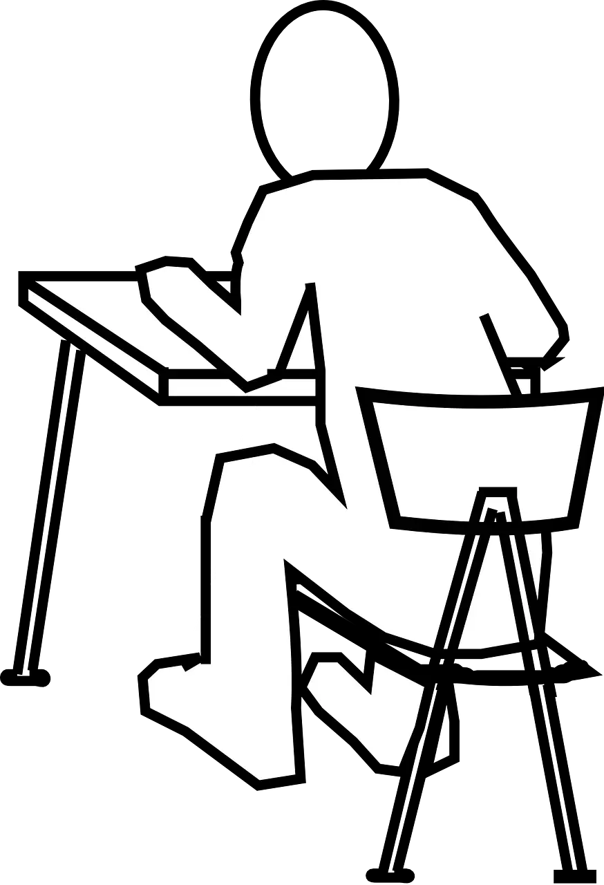 Person Sitting at Desk Sketch