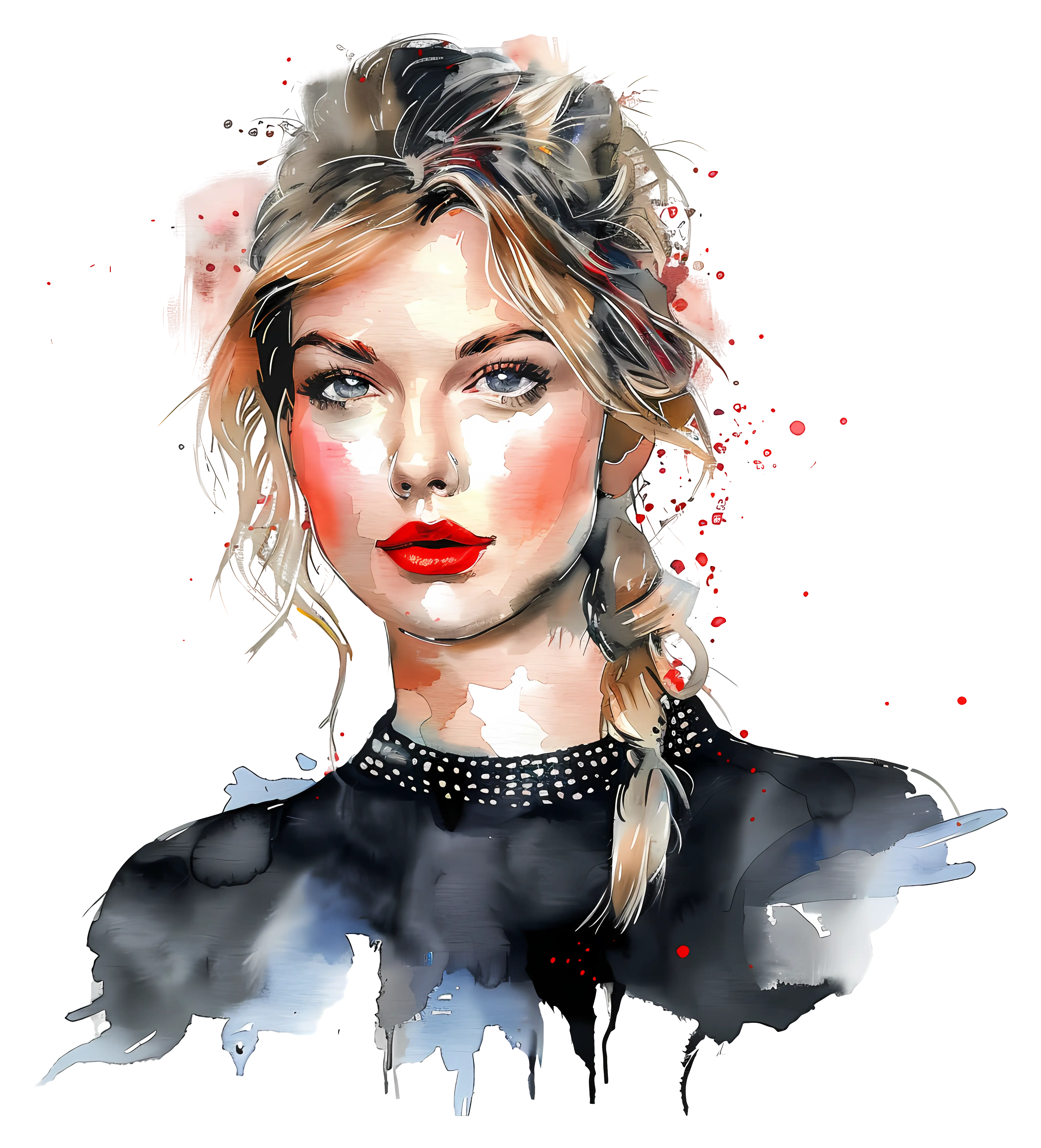 Stylish Watercolor Woman Portrait Illustration