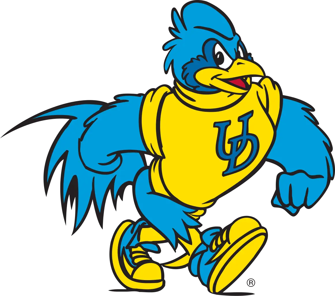 Blue Bird Mascot with UD Shirt