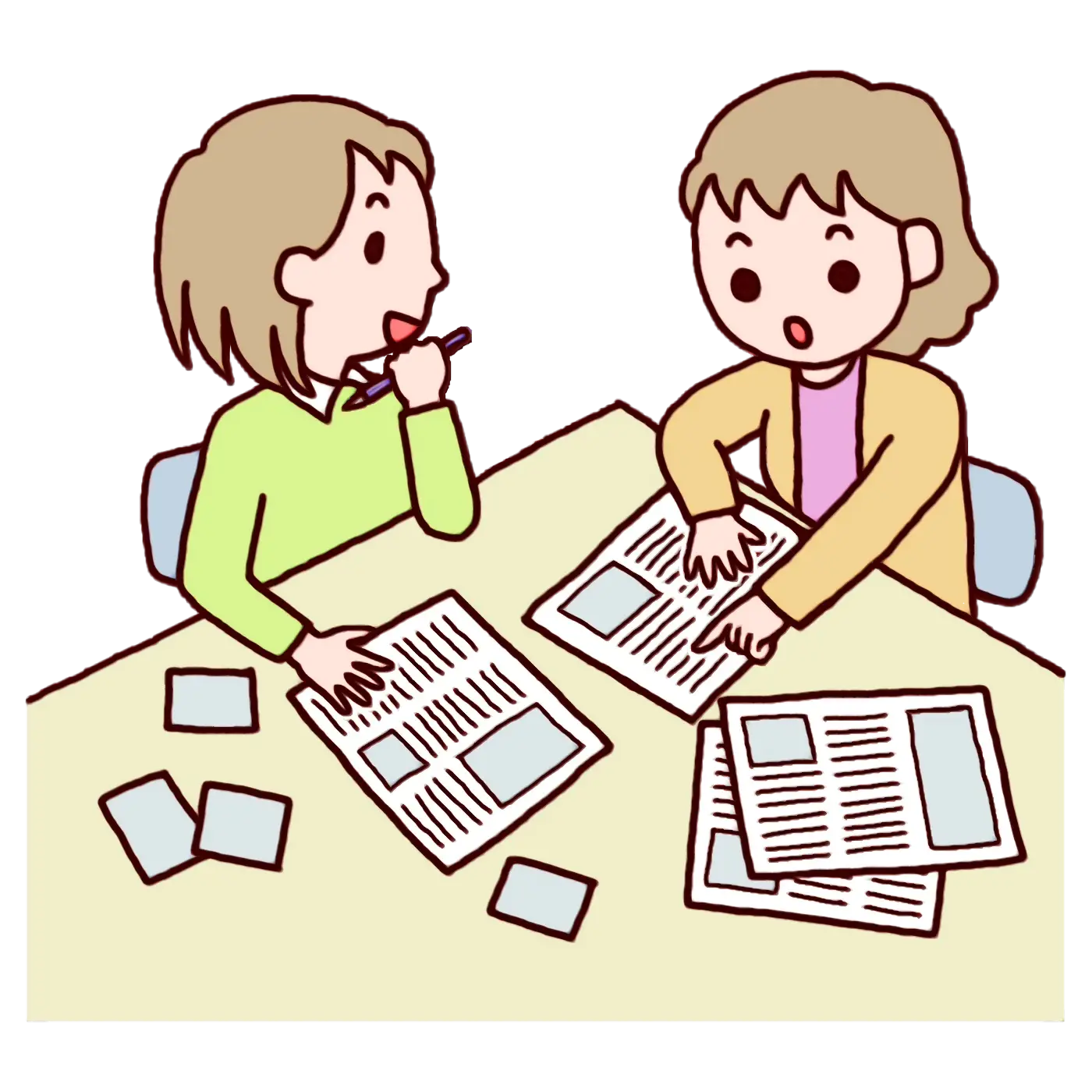 Two People Discussing News