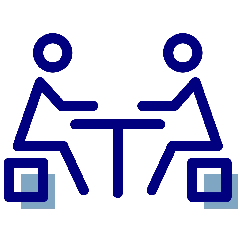 Two People Sitting at a Table Icon