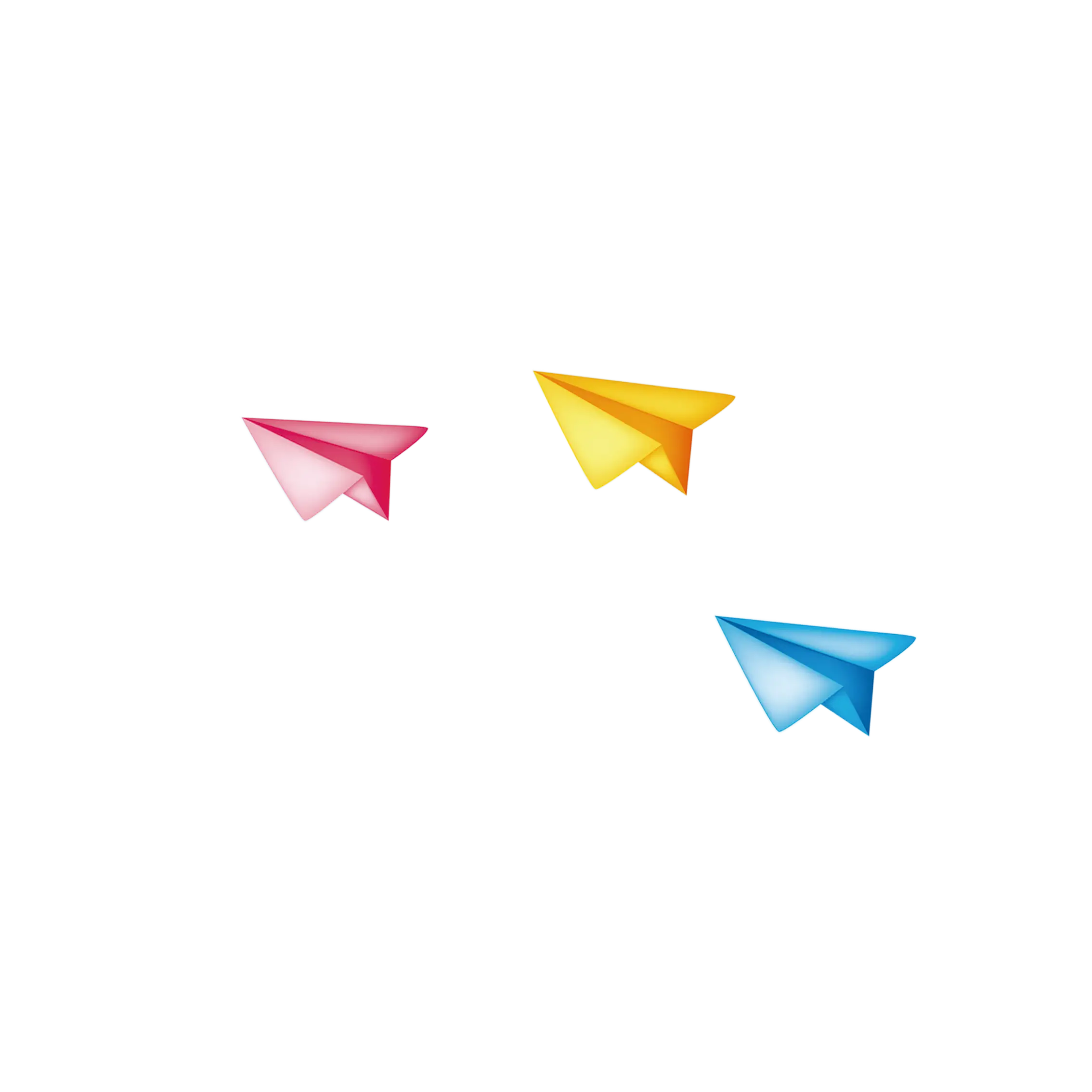 Colorful Paper Airplanes Icons