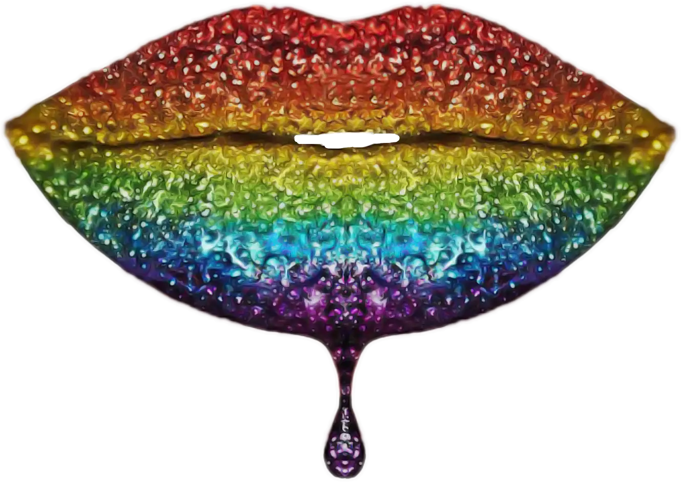Rainbow Glitter Lips Illustration